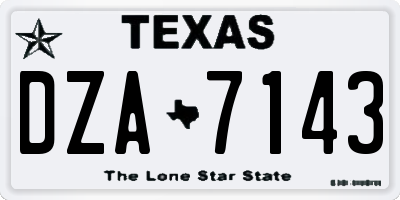 TX license plate DZA7143