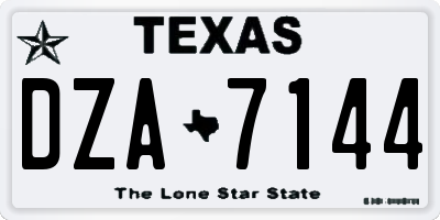 TX license plate DZA7144