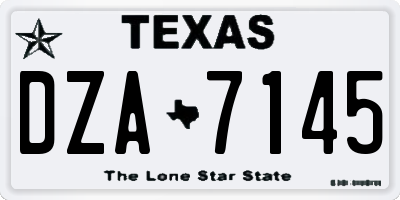 TX license plate DZA7145