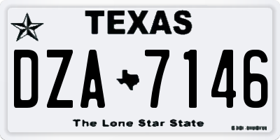 TX license plate DZA7146