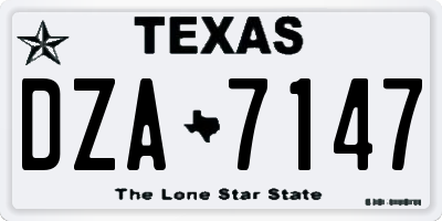 TX license plate DZA7147