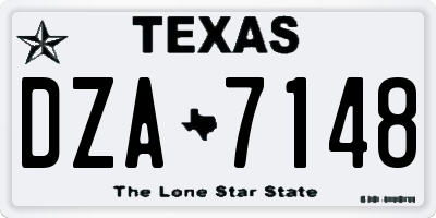 TX license plate DZA7148