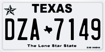 TX license plate DZA7149