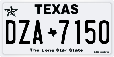 TX license plate DZA7150
