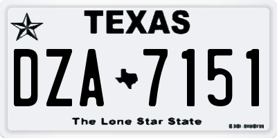 TX license plate DZA7151