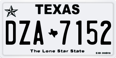 TX license plate DZA7152