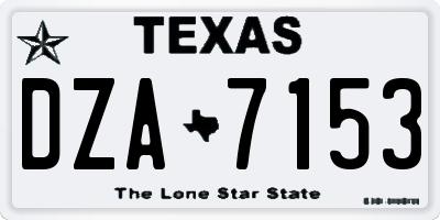 TX license plate DZA7153