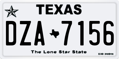 TX license plate DZA7156