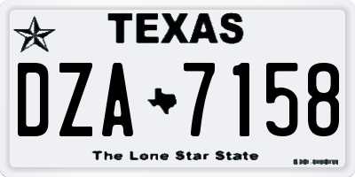 TX license plate DZA7158