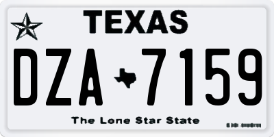 TX license plate DZA7159