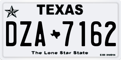 TX license plate DZA7162