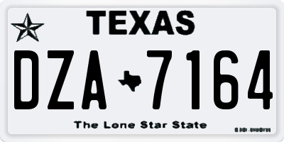 TX license plate DZA7164