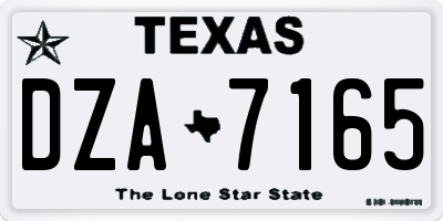 TX license plate DZA7165