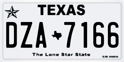 TX license plate DZA7166