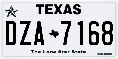 TX license plate DZA7168