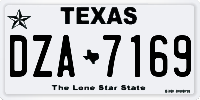 TX license plate DZA7169