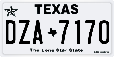 TX license plate DZA7170