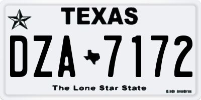 TX license plate DZA7172