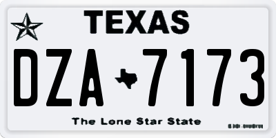 TX license plate DZA7173
