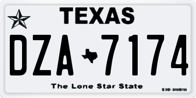 TX license plate DZA7174