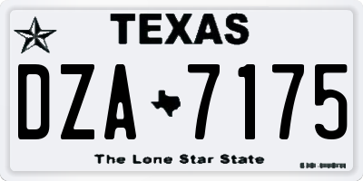TX license plate DZA7175