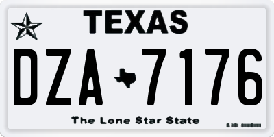 TX license plate DZA7176