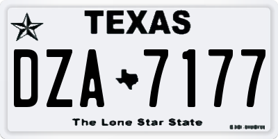 TX license plate DZA7177
