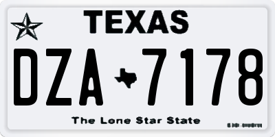 TX license plate DZA7178