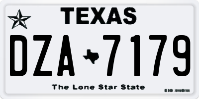 TX license plate DZA7179