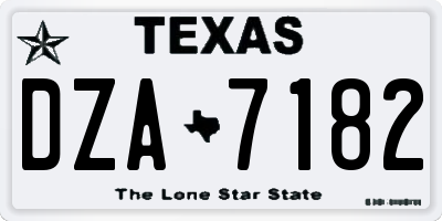 TX license plate DZA7182