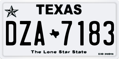 TX license plate DZA7183