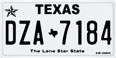 TX license plate DZA7184