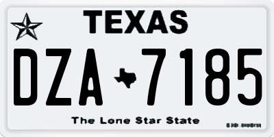 TX license plate DZA7185