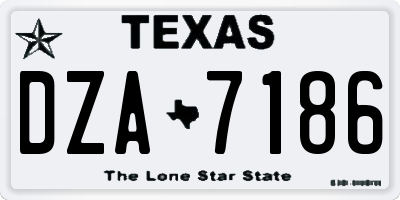 TX license plate DZA7186