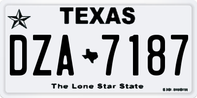 TX license plate DZA7187