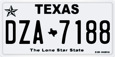 TX license plate DZA7188