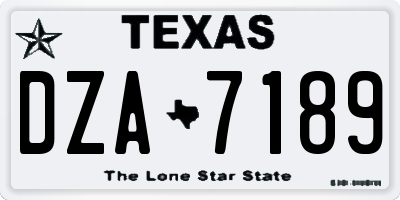 TX license plate DZA7189