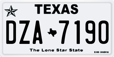 TX license plate DZA7190
