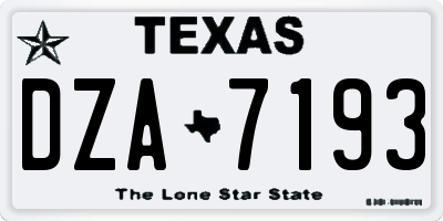 TX license plate DZA7193