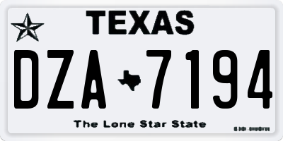 TX license plate DZA7194