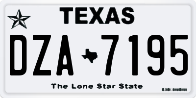 TX license plate DZA7195