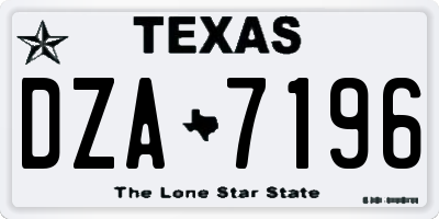 TX license plate DZA7196