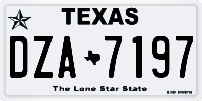 TX license plate DZA7197