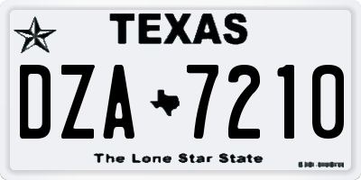 TX license plate DZA7210