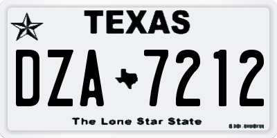 TX license plate DZA7212