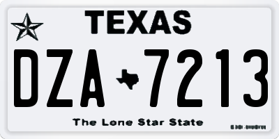 TX license plate DZA7213