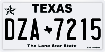 TX license plate DZA7215