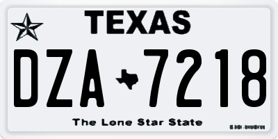 TX license plate DZA7218