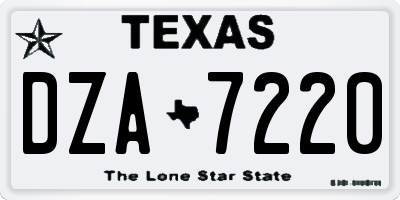 TX license plate DZA7220