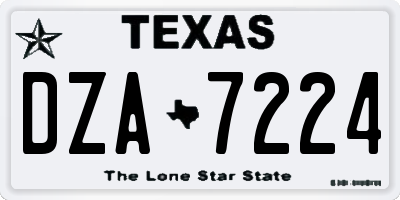 TX license plate DZA7224
